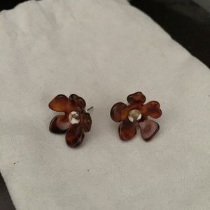 Ann Taylor Flower Tortoise Earrings